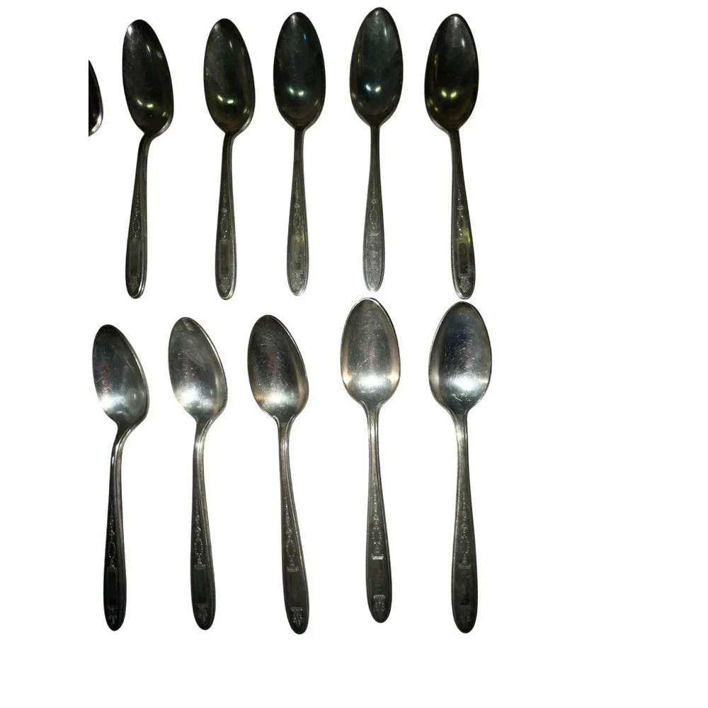 Vintage 1921 Grosvenor Oneida Community Spoons Used Set of 12